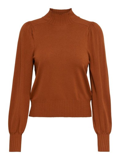 Only Ginger Bread Half Neck Puff Sleeve Jumper