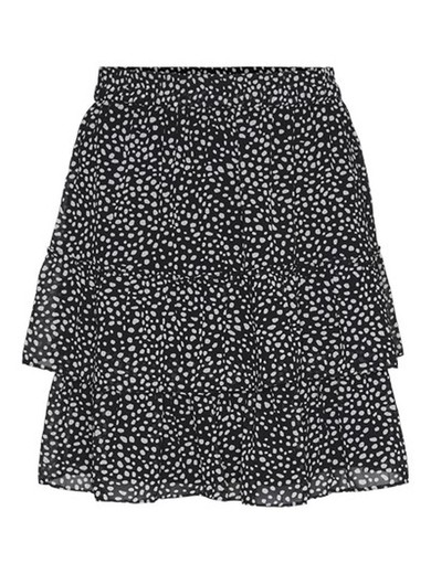 Mini falda con volante estampado abstracto Vero Moda Black