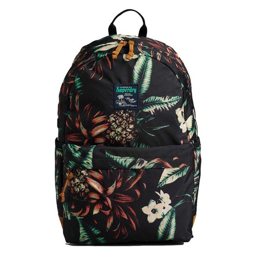 Mochila con estampado hojas tropicales Superdry Black