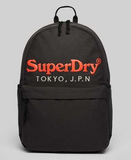 Mochila con letras branding bicolor Superdry Black