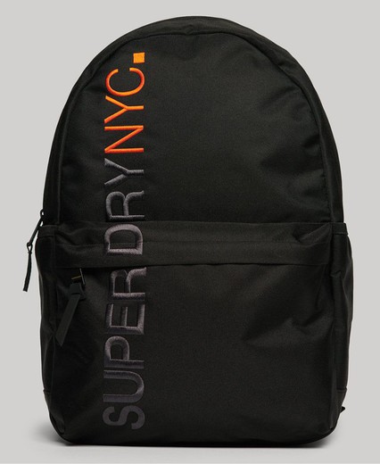 Mochila con letras branding bordadas Superdry Black