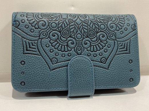 Monedero con grabado mandala Varis Blue