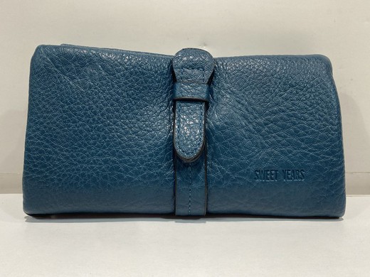 Monedero con cinta exterior Varis Blue