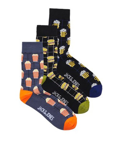 Pack calcetines dibujo cerveza (3 un.) Jack & Jones True Blue