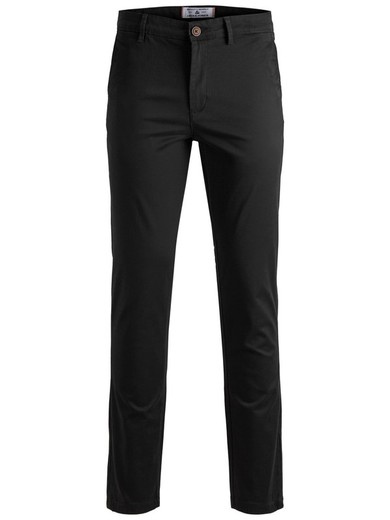 Pantalon Jack & Jones en coton stretch noir avec poche française
