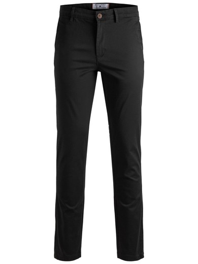 Jack & Jones Pantaloni in cotone elasticizzato nero con tasca alla francese