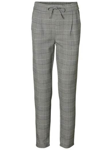 Pantalon large à carreaux gris Vero Moda