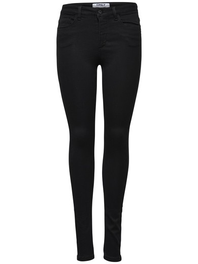 Basic elastic 5 pocket trousers Only Black