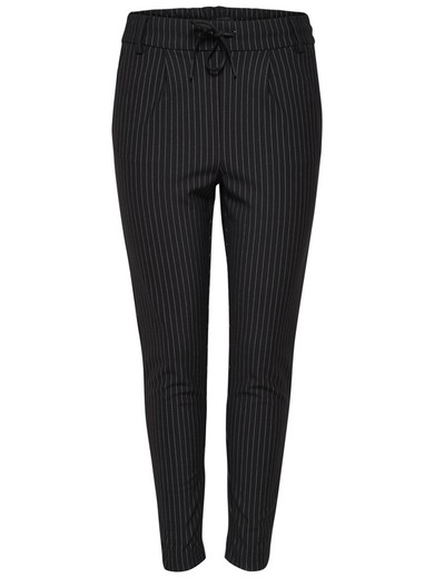 Rubber pants with pinstripe Only Black
