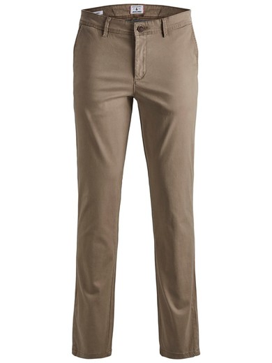 Jack & Jones Beige Stretch Cotton Trousers with French Pocket