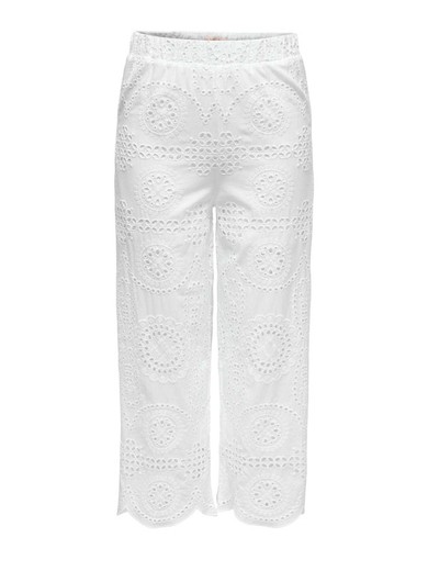 Pantalón palazzo con calados Only Bright White