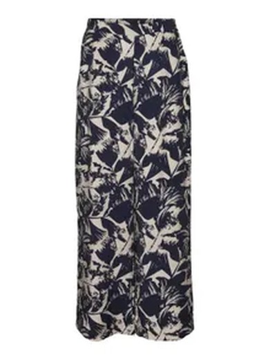 Pantalón tobillero con estampado floral Vero Moda Navy Blazer