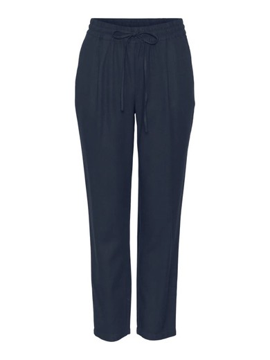 Pantalón tobillero con goma y cordón Vero Moda Navy Blazer