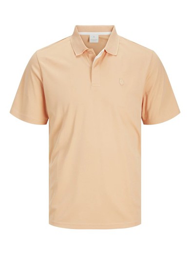 Polo m/c con cuello de punto granulado Jack & Jones Peach Whip