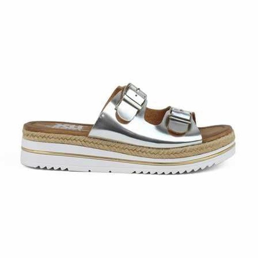 Sandal with buckles mirror Xti Silver