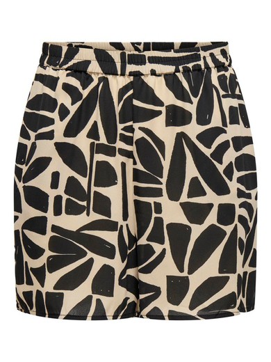 Shorts con goma estampado abstracto monocolor Only Black