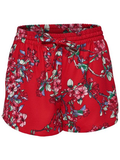 Gummi-Shorts mit Blumendruck Nur High Risk Red