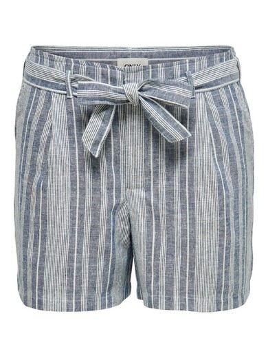 Only Insignia Blue Belted Striped Shorts