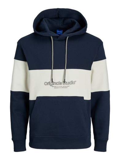 Sudadera con capucha combinada con letras branding Jack & Jones Sky Captain