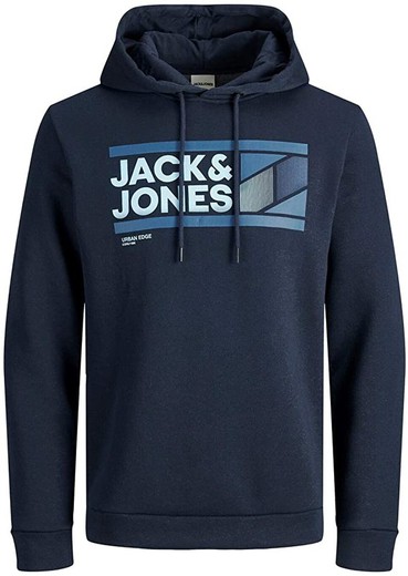 Sudadera con capucha combinada Jack & Jones Navy Blazer