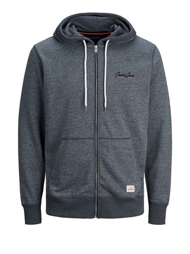 Sudadera con capucha y cremallera Jack & Jones Navy Blazer