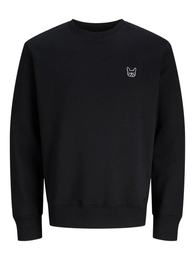 Sudadera de cuello redondo con pequeño bordado en el pecho Jack & Jones Black