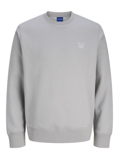 Sudadera de cuello redondo con pequeño bordado en el pecho Jack & Jones Grey