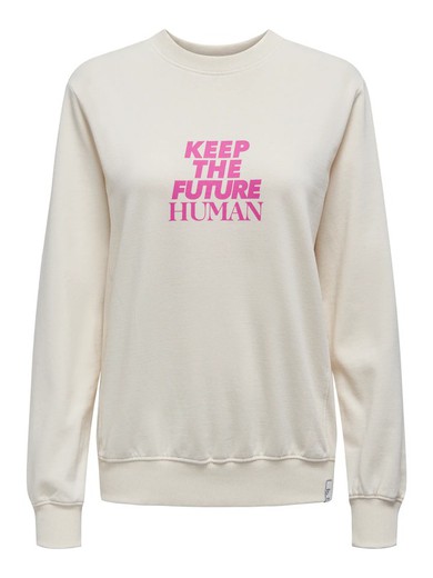 Sudadera de cuello redondo "Keep the future human" Only Birch