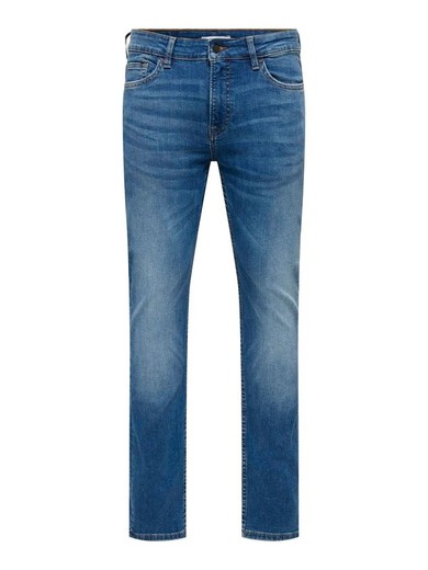 Tejano 5 bolsillos de aspecto desgastado Only & Sons Blue Denim