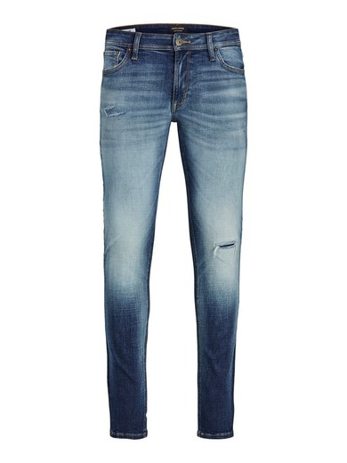 Tejano 5 bolsillos desgastado y con rotos reparados Jack & Jones Blue Denim