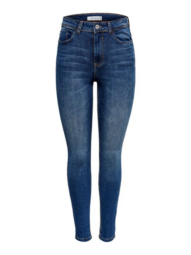 Jacqueline De Yong Mittelblaue Jeans 5 Taschen Elastische Hohe Taille