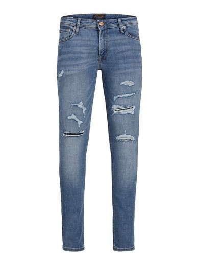 Tejano 5 bolsillos elástico con rotos Jack & Jones Blue Denim