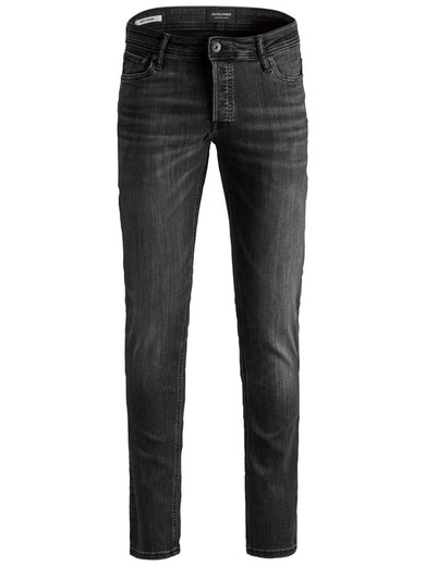 Jeans denim 5 tasche Jack & Jones Denim nero effetto consumato