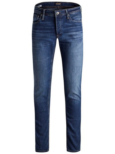 Jeans denim 5 tasche Jack & Jones Denim blu effetto consumato