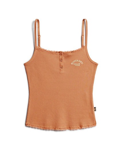 Top de tirante fino canalé Superdry Mocha Mousse