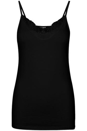 Top de tirante fino con calado Vero Moda Black