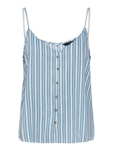 Only Cloud Dancer Striped Thin Tank Top