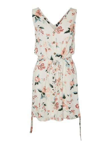 Vestido s/m abotonado con estampado floral Vero Moda Birch