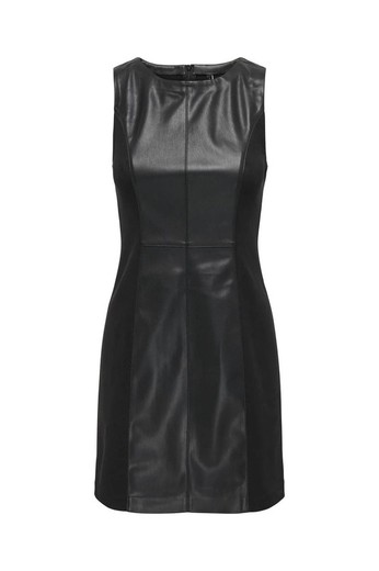 Vestido s/m combinado polipiel Only Black