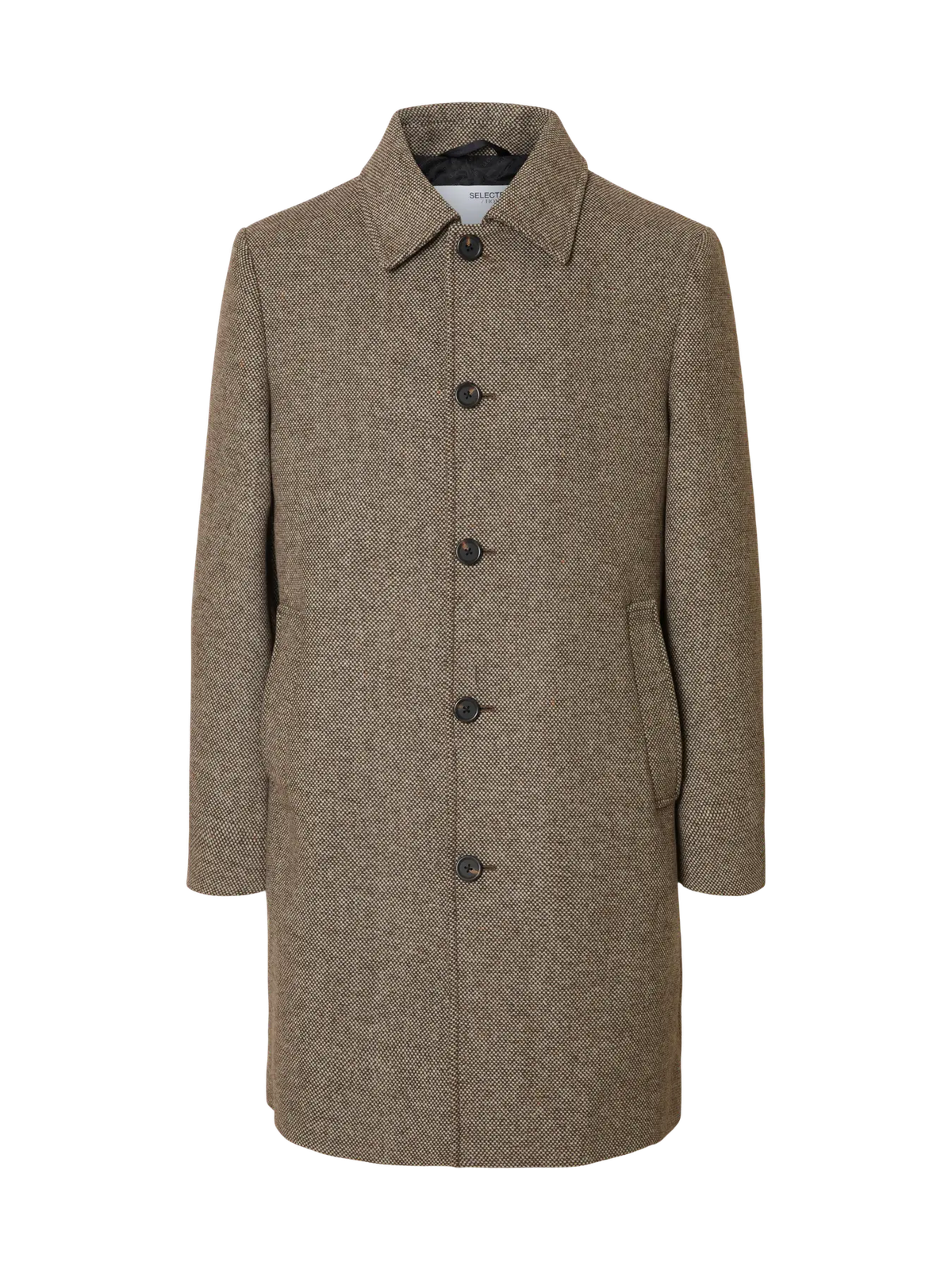 Abrigo 3/4 con botones jaspeado Selected Demitasse 4XL