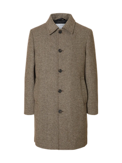 Abrigo 3/4 con botones jaspeado Selected Demitasse