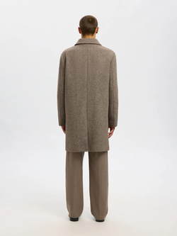 Abrigo 3/4 con botones jaspeado Selected Demitasse