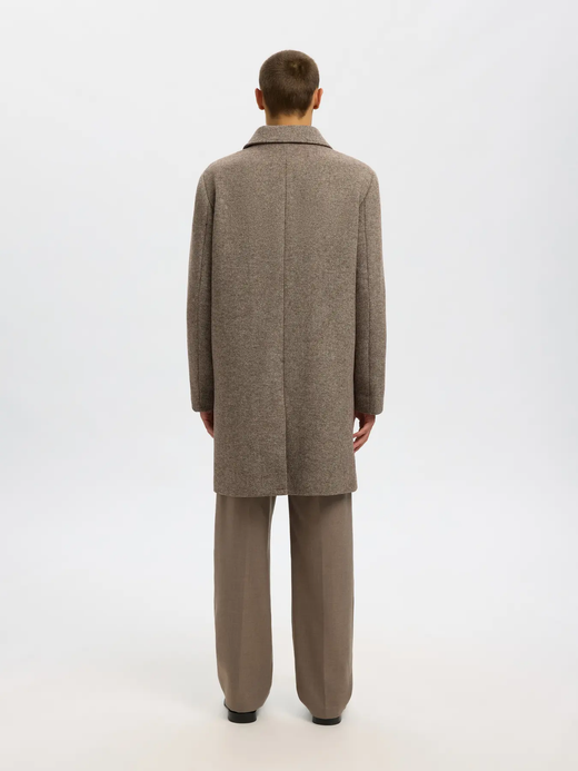 Abrigo 3/4 con botones jaspeado Selected Demitasse