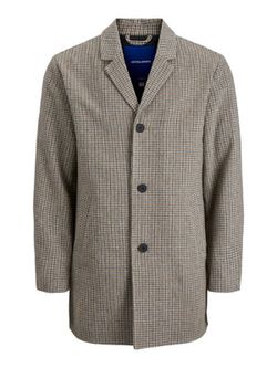 Abrigo 3/4 con cuadro pequeño Jack & Jones Brown
