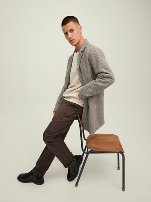 Abrigo 3/4 con cuadro pequeño Jack & Jones Brown