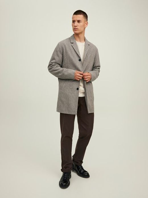 Abrigo 3/4 con cuadro pequeño Jack & Jones Brown
