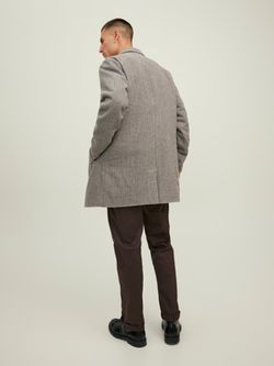 Abrigo 3/4 con cuadro pequeño Jack & Jones Brown