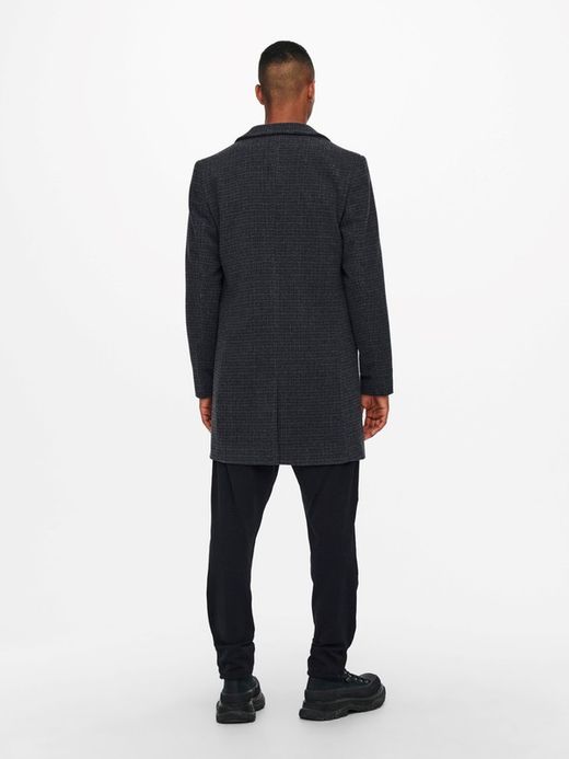 Abrigo 3/4 con cuadro pequeño Only & Sons Blue