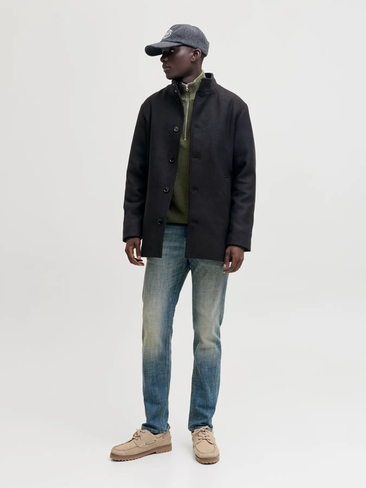 Abrigo 3/4 con detalle chaleco alcochado Jack & Jones Black
