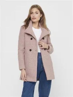 Abrigo 3/4 cruzado jaspeado Only Burlwood
